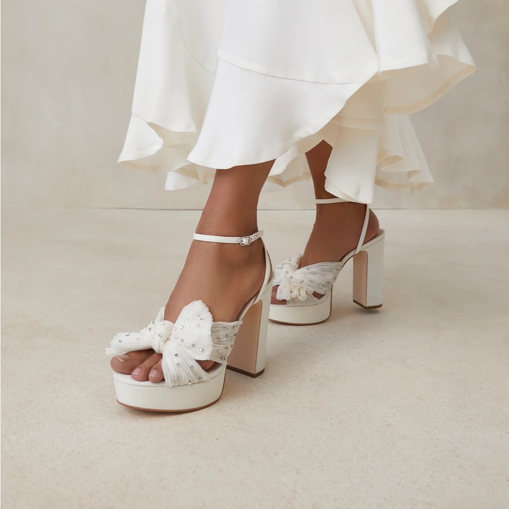 Natalia Pearl/Rhinestone Platform Bow Heel